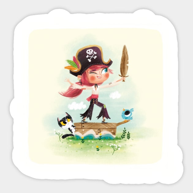 Pirate! Sticker by Geeksarecool
